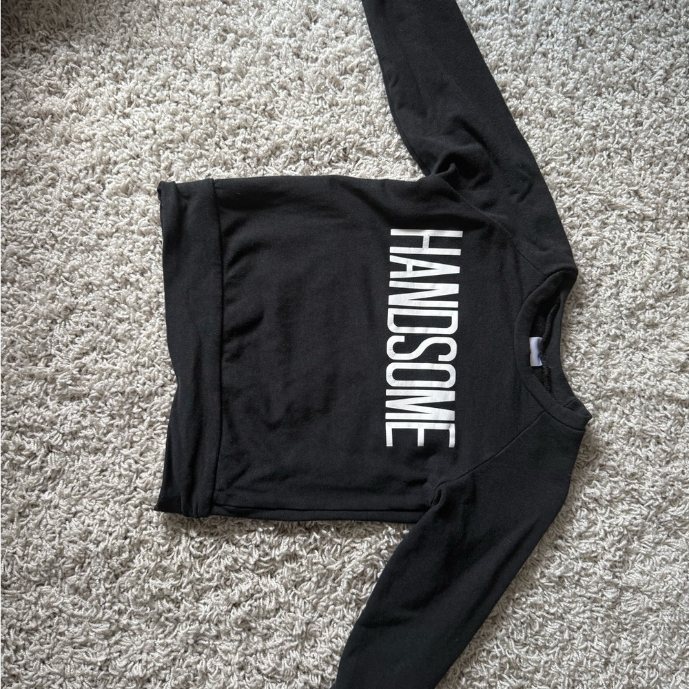 Black Kids Sweater with 'HANDSOME' Print